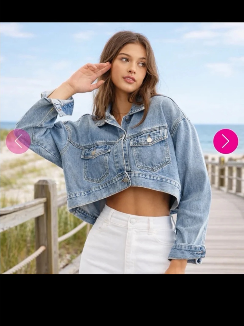 NWT Fore Lana High-Low Denim Jacket – Modern Minimalist Chic size Medium
